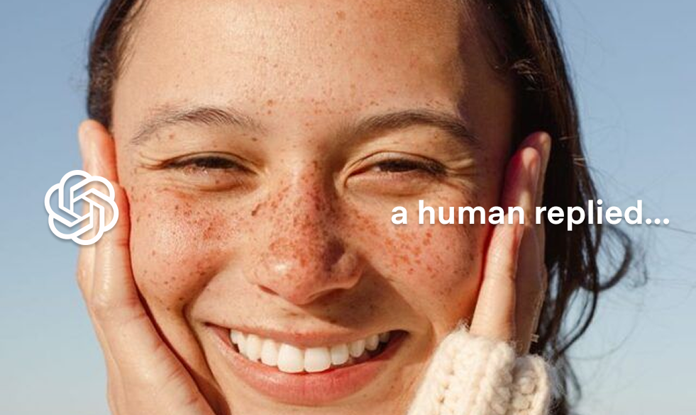 human reply. // Open AI